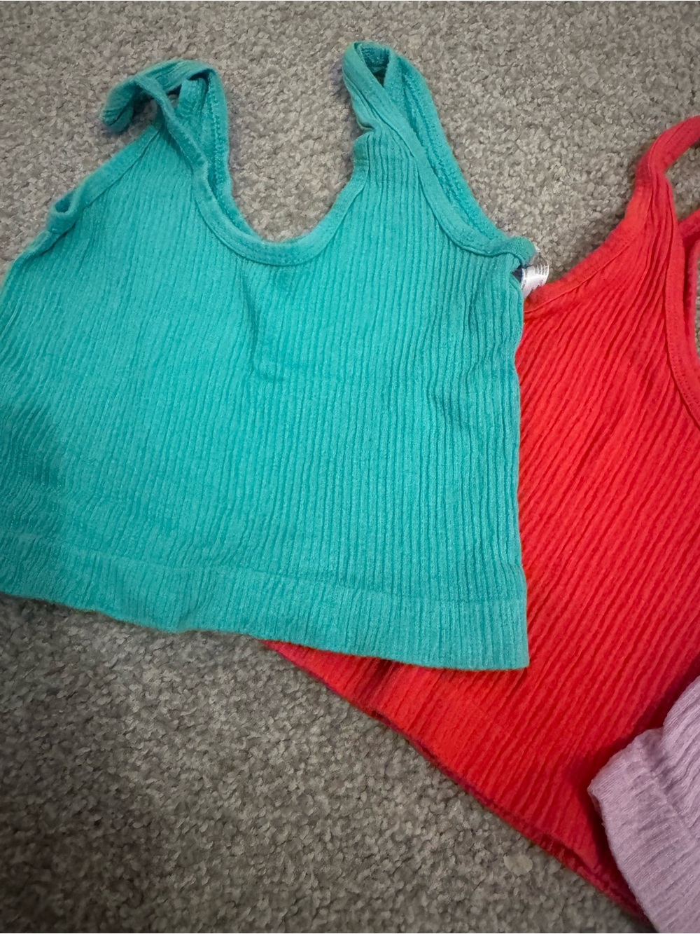 Urban Outfitters Ribbed Tank Tops in Teal, Red, and Lavender - Picture 2 of 6